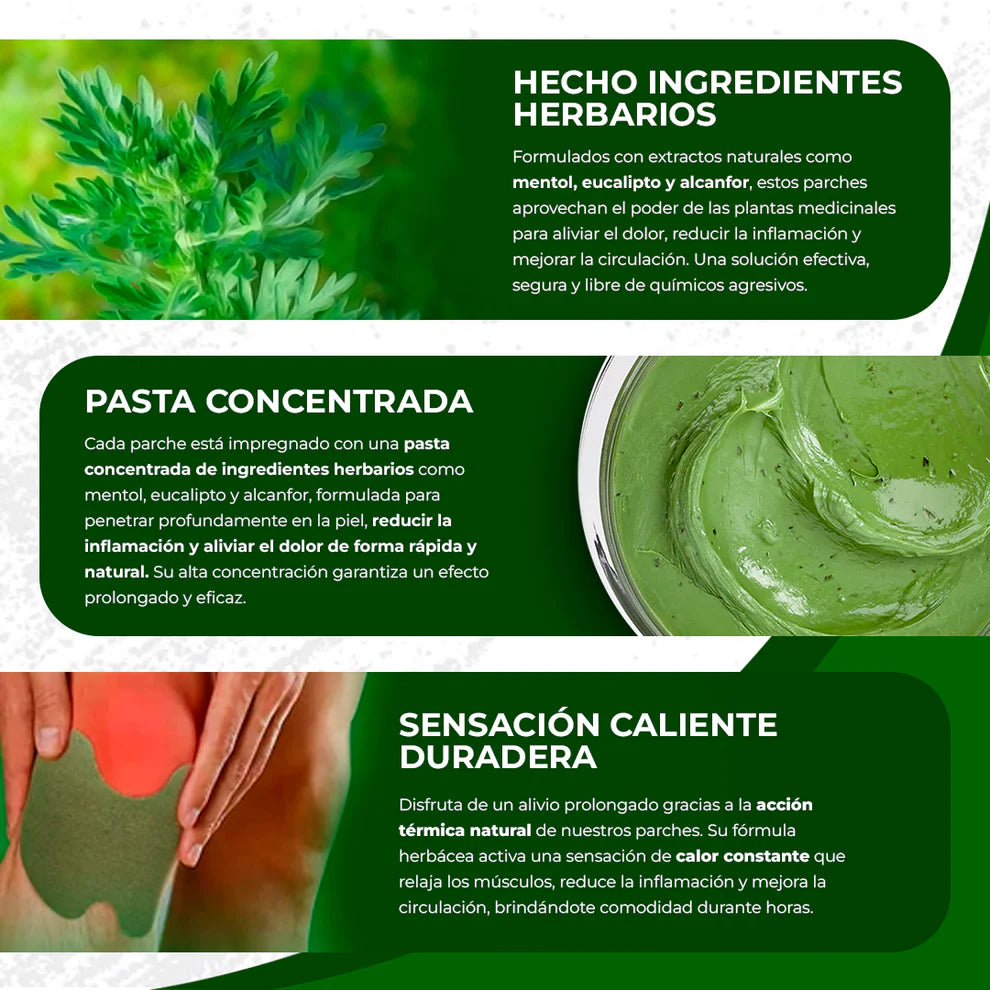 Parches de Rodilla Naturales – Alivio del Dolor – Ayuda a Mejorar la Movilidad de forma Segura - Lleva 6 y Paga 1