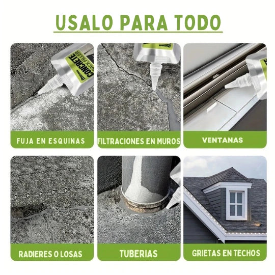 ReparaFácil Hormigón – Adhesivo para Grietas – Refuerza muros en minutos sin ayuda profesional