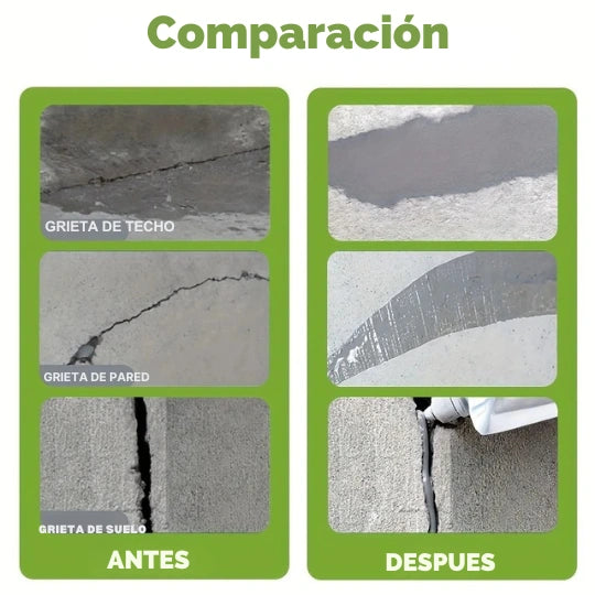 ReparaFácil Hormigón – Adhesivo para Grietas – Refuerza muros en minutos sin ayuda profesional