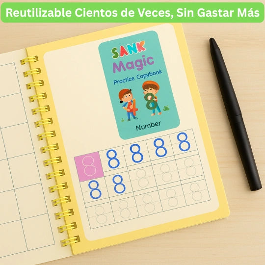 Cuaderno Mágico Reutilizable – Aprende a Escribir Jugando – Mejora su caligrafía en solo 7 días