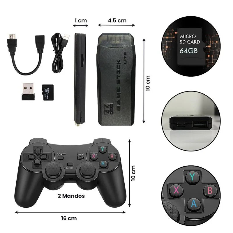 "Consola De Videojuego Game Stick 64g" + 10.000 Juegos  GRATIS DE REGALO 🎁 + 2 Controles