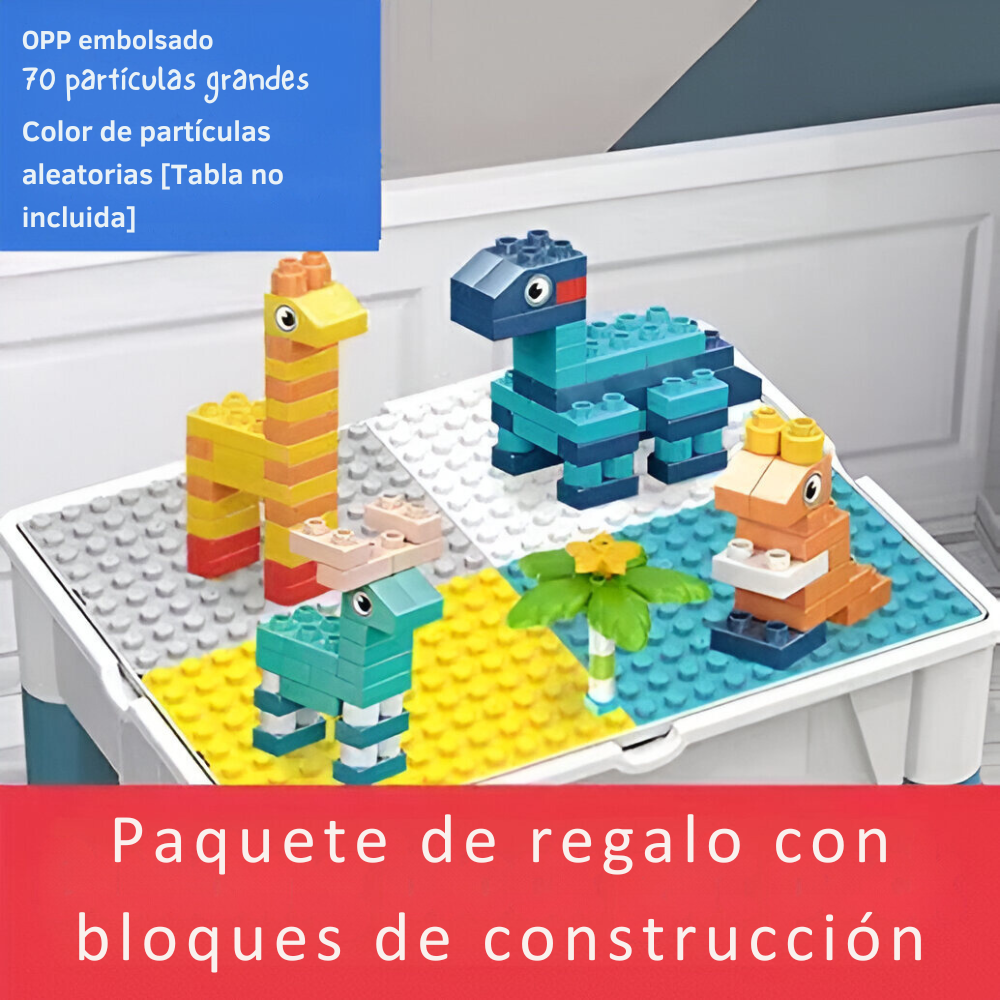 LEGO Play & Build Set: "Mesa Legos Juegos De Bloques Infantil+Set de Bloques + 2 Sillas