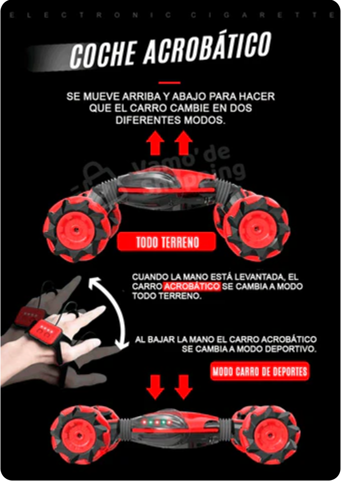 SpinMaster 360 RC Car:"Auto A Control Remoto Sensor Movimiento +Control Remoto +Control Remoto Sensor Muñeca"