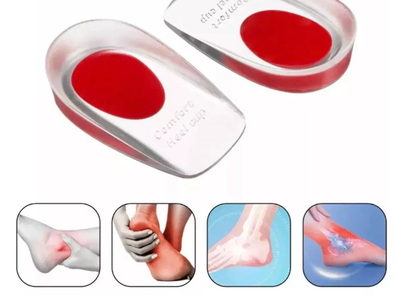 ComfortFit:"Plantillas Ortopédicas Taloneras Silicona"