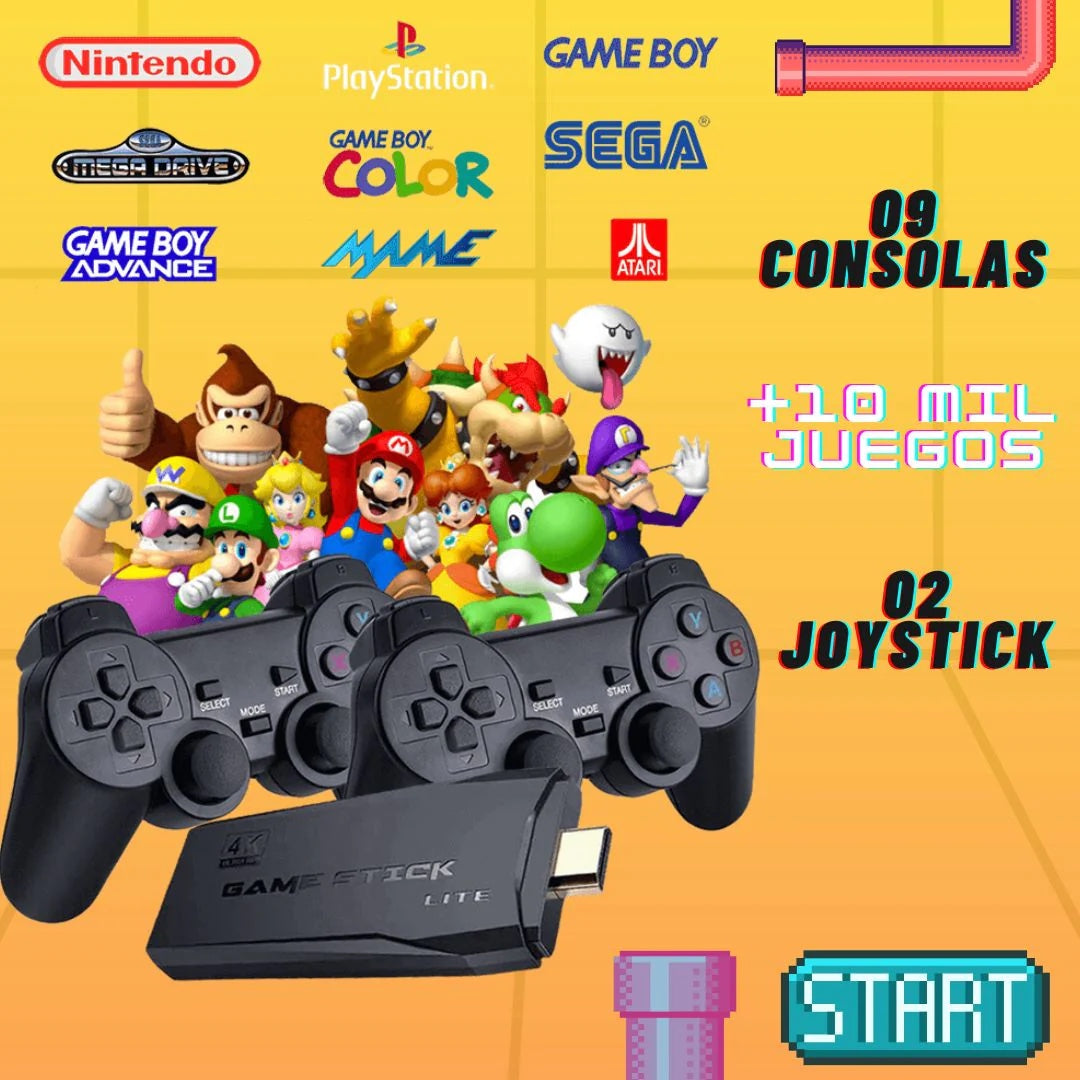 "Consola De Videojuego Game Stick 64g" + 10.000 Juegos  GRATIS DE REGALO 🎁 + 2 Controles