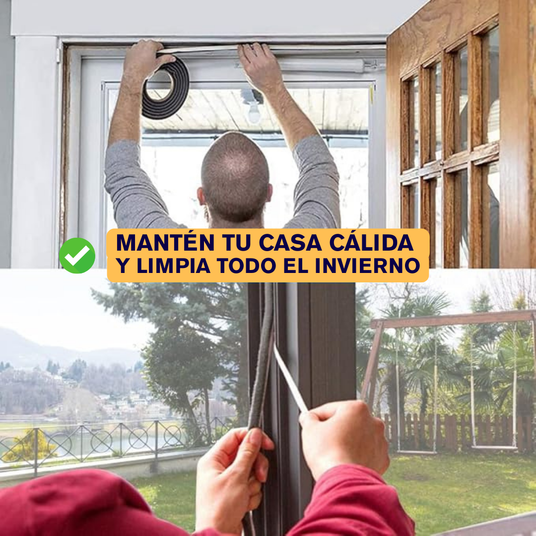 Cinta Aislante de Puertas y Ventanas - Mantén tu hogar cálido y limpio, bloqueando el frío y el polvo con facilidad-Paga 1 y Llévate 4